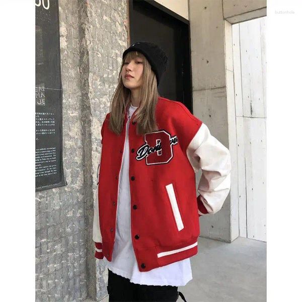 Jaquetas masculinas americanas carta toalha bordada jaqueta casaco rua hip-hop retro beisebol casal casual all-match jersey