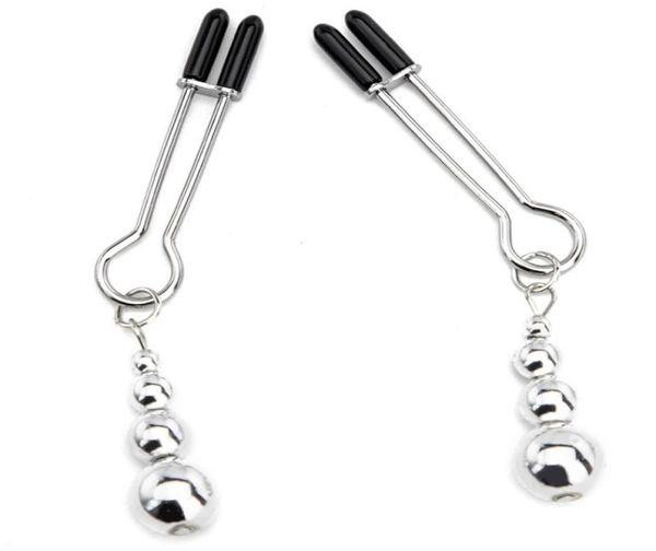 Grampos de mamilo de metal clipes anel sino tortura escravo bdsm mama bondage restrição brinquedo sexy para mulheres casal jogar game2992729