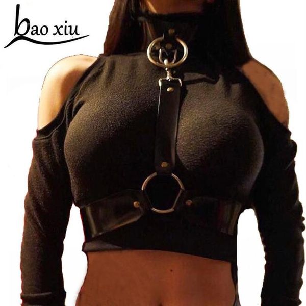 Cintos góticos mulheres vintage couro arnês vestido preto cintura ajustável punk corpo bondage cinto gaiola saia fetiche suspensórios281d