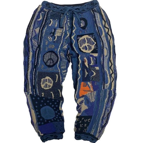 Pantaloni vintage lavorati a maglia hip-hop Pantaloni larghi scavati più spessi