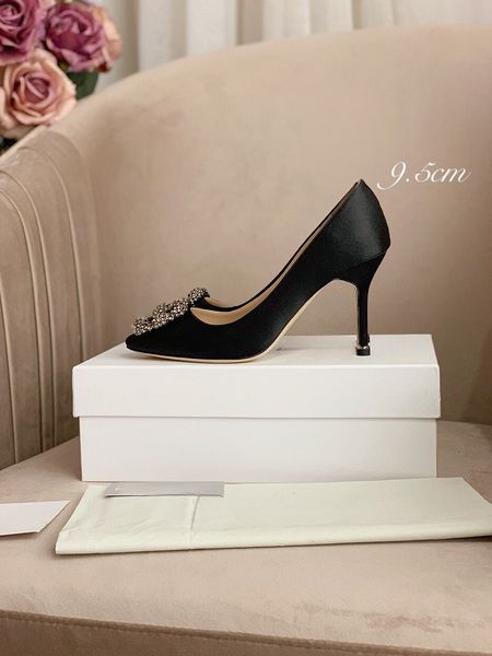 Luxo de salto alto feminino designer de couro preto stiletto feminino vestido de festa de casamento sapatos de salto alto com temperamento nobre high-end