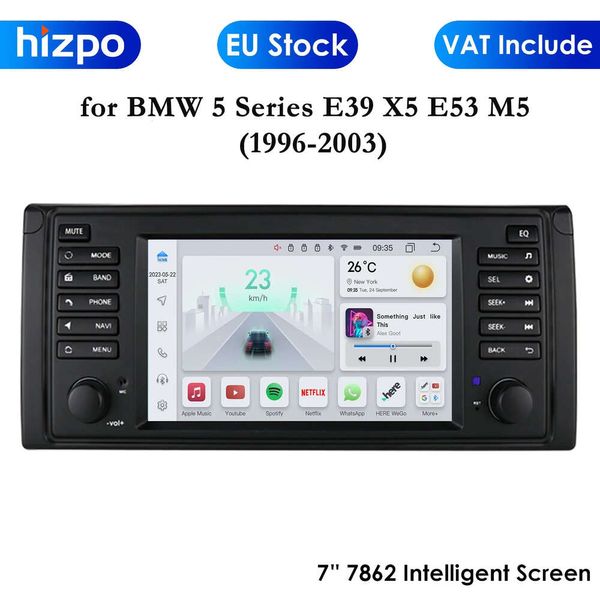 Carplay 4G 7 ''7862 AI Sistema 2din Android Autoradio Lettore Video Multimediale per 5 Serie E39 X5 E53 M5 Navi RDS Stereo GPS