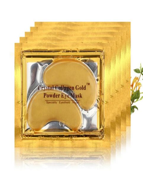 Gold Feuchtigkeitsspendende Augenmaske Augenklappen Kristallkollagen Feuchtigkeitsspendende Gesichtsmasken Anti-Aging-Falten-Hautpflege2376226