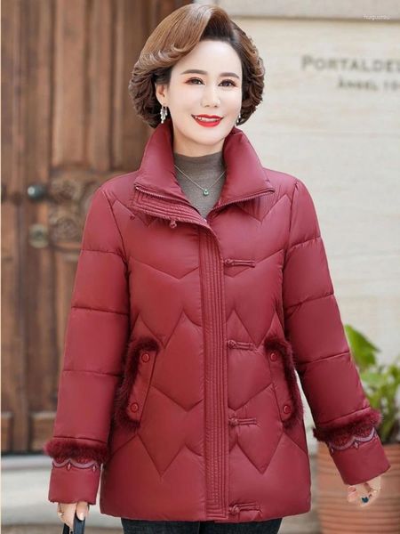 Женские плащи толстые большие размеры с карманами на молнии Офисные женские парки для мам Повседневная пуховая зимняя одежда Женская пуховая одежда в корейском стиле
