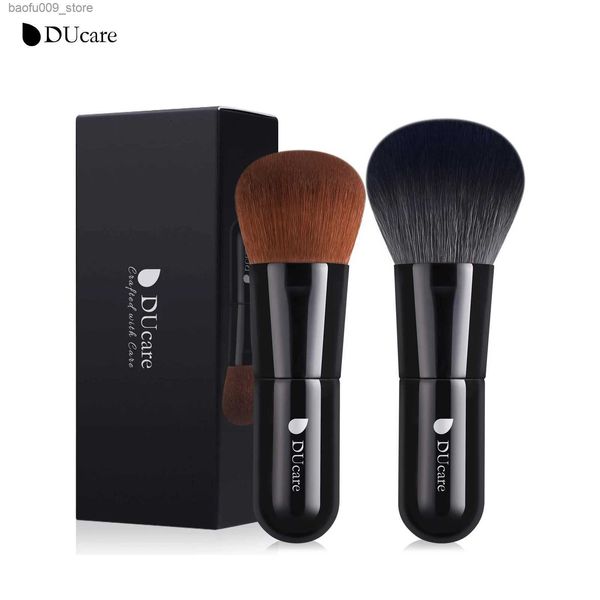 Make-up-Pinsel, DUcare Foundation-Puderpinsel, 2-teiliges Make-up-Rougepinsel-Set, Polieren, Tupfen, Flüssigkeitsmischung, Mineralpuder-Werkzeuge, Schwarz, Q231229