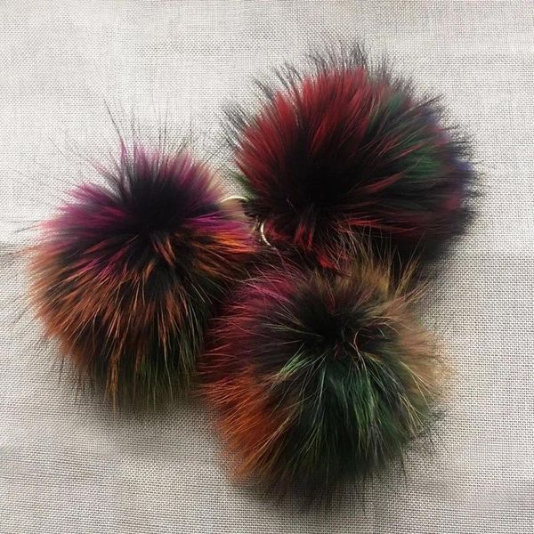 Portachiavi 15 cm Fluffy Real Raccoon Fur Ball Portachiavi Pom Portachiavi Piuma Llavero Pompon Portachiavi Fascino Ragazza Ciondolo Regali