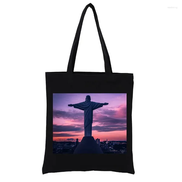 Sacos de compras Araxa Lookout Brasil Bolsa de Lona Bolsas Femininas Totebag Pano Tecido Tote Casual Totes Engraçado Bolsa Feminina Shopper Moda