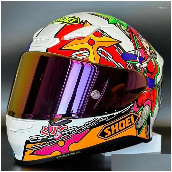 Caschi moto Shoei Z7 Casco in ABS ad alta resistenza Fl per corse e viaggi di piacere Protettivo Soldato femminile Drop Delivery Aut Dhek4