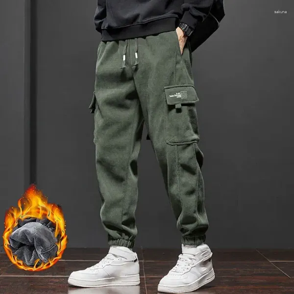 Pantaloni da uomo Autunno Inverno In Pile Caldo Velluto A Coste Uomini Cargo Lavoro di Spessore Baggy Streetwear Jogging Pantaloni Maschili di Grandi Dimensioni 5XL