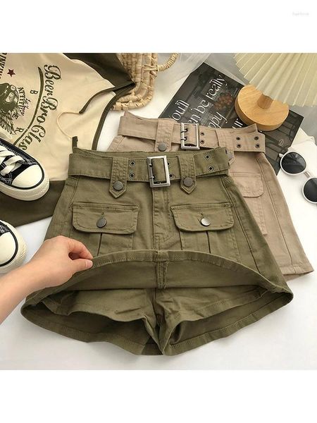 Gonne moda coreana Y2K stile streetwear mini gonna a vita alta 2023 pantaloncini cargo tascabili da donna primaverili culotte Lady