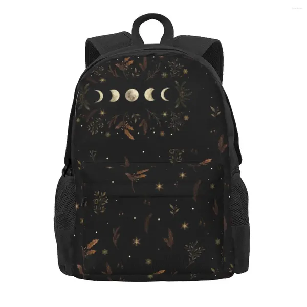 Rucksack Moonlit Garden Female Cescent Moon Pattern Rucksäcke Polyester Pretty High School Bags Workout Designer Rucksack