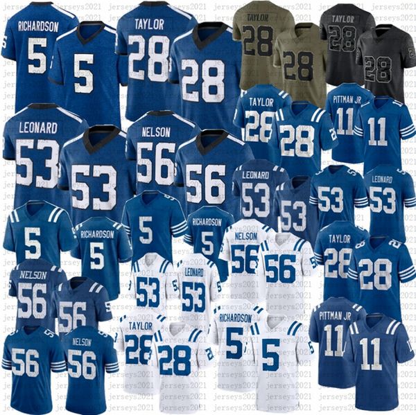 2024 Nova Anthony Richardson Jonathan Taylor Camisas de futebol Quenton Nelson Peyton Manning Michael Pittman Jr