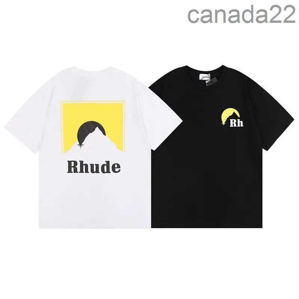 Maglietta da uomo di design Rhude Camicie casual Uomo Donna T-shirt estiva Maniche corte Vendita superiore Uomo di lusso Abbigliamento Hip Hop Taglie europee Sconto economico di alta qualità PTQG