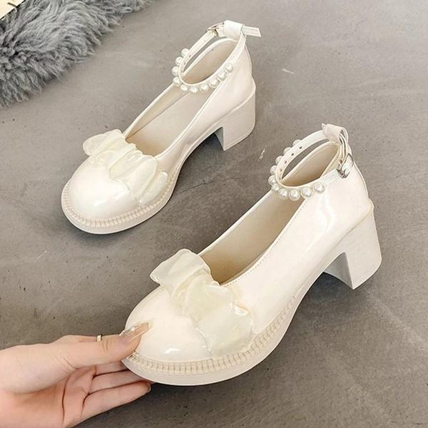 Boots Brand Women Mary Janes Lolita Sapatos Hot Sale bombas de salto alto sandálias grossas 2022 Novo festa de verão Sapatos de mulheres Oxford Zapatos