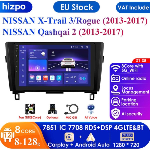 Lecteur Autoradio Carplay 4G Android Auto pour Nissan x-trail Xtrail X Trail 3 T32 Qashqai 2 J11 Autoradio multimédia vidéo Nav BT