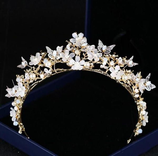 Hermosas coronas y tiaras de boda de cristal hechas a mano, tocados de diamantes de imitación, niñas nupciales, mujeres, bailes de graduación, vestido de fiesta de cumpleaños por la noche 9020159