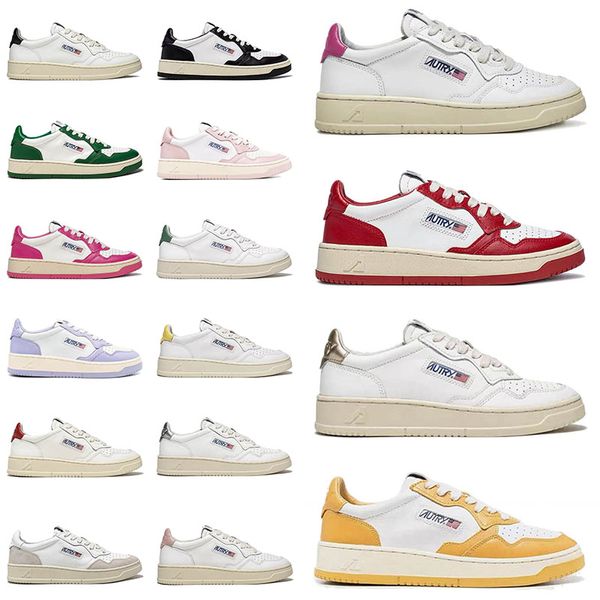 2024 Designer Autrys Ação Sapatos Casuais Autries Plataforma Sapatilhas Alto Verde Dourado High Panda Branco Vermelho Roxo Sliver Lows Mocassins Ao Ar Livre Mulheres Homens Treinadores