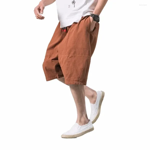 Calças masculinas 2024 homens baggy cross-calças masculino cintura elástica bezerro comprimento harem calças do exército casual hip hop grande crotc bloomers