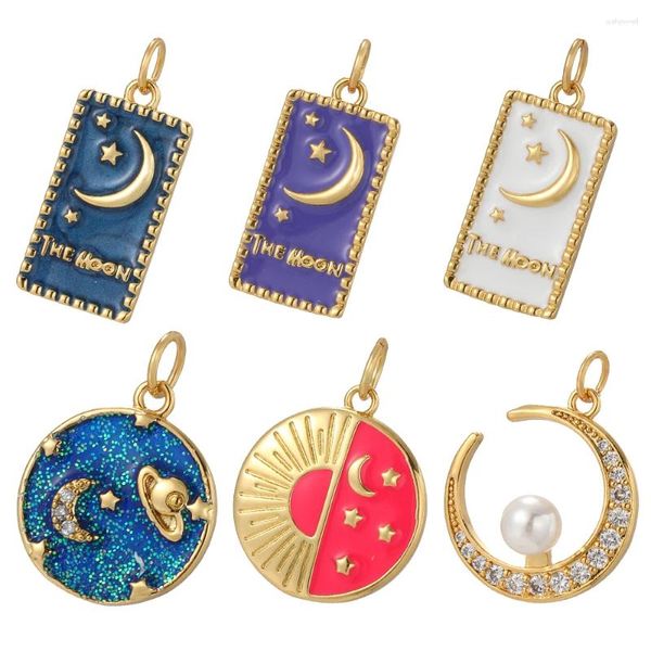 Charms Sonne Mond Planet Anhänger Für Schmuck Machen Gold Farbe Dijes Diy Ohrringe Armband Halskette Edelstahl