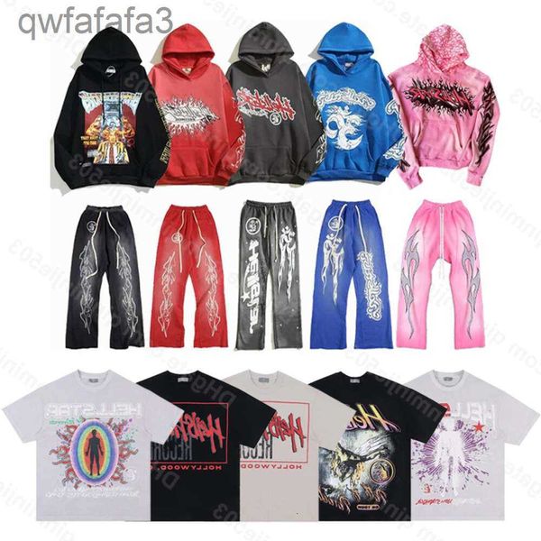 Hell Star Designer Hoodie Hellstar Pullover Bet Grafikdruck Rosa Rot Übergroße Kapuze Herren Damen Haruku Gothic Tops Streetpant Loewes OXF1