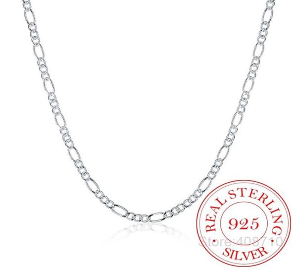 In Italien hergestellte Figaro-Kette aus 925er-Sterlingsilber, 2 mm, schlanke Halskette für Damen, Schmuck, Kolye-Collier-Kragen, Halskette, Colar 4060 cm2611710795