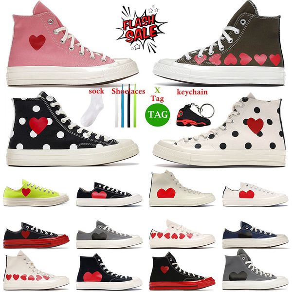 High Top Vintage Commes Des Garcons X 1970 Canvas Sapatos Casuais Mulheres Mens All Star Classic 70 Chucks Taylors Low Multi-Heart Flat Trainers Sneakers dhgate dhgates