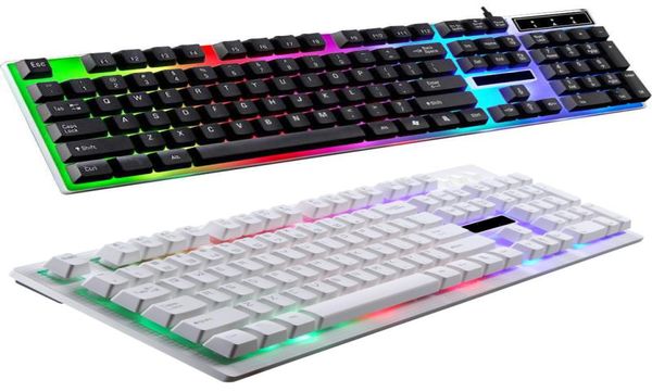 Teclado de computador retroiluminado para jogos, teclado usb com fio iluminado para escritório, retroiluminação led para pc 2717092