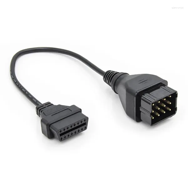 Pin 12pin Erkek OBD2 OBD2 DLC 16 16pin Gaz Kablo Konnektör Adaptörü için Dişi