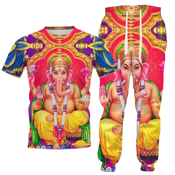 HX Deus Indiano Conjunto de Roupas Moda 3D Impresso Colete Camisetas Shorts Moletons Hoodies Calças Homens Mulheres Drop 231228