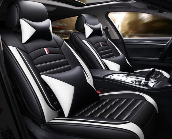 Autocovers Universal Fit Acessórios de carro Capa de assento interior para sedan SUV Couro PU durável ajustável cinco lugares Conjunto completo 5pc9120896