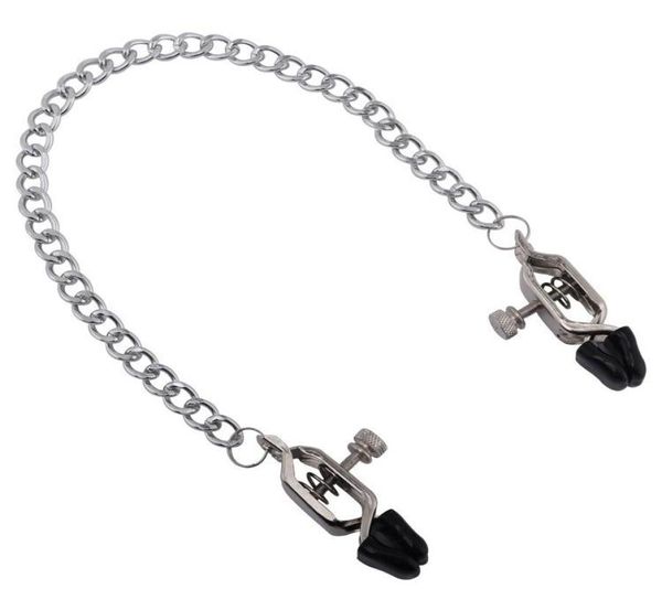 Prodotti per adulti in metallo per coppie Morsetti per capezzoli con catena bondage giocattoli sessuali Clip stimolanti per donne in acciaio Clitoride labbra tor5107026