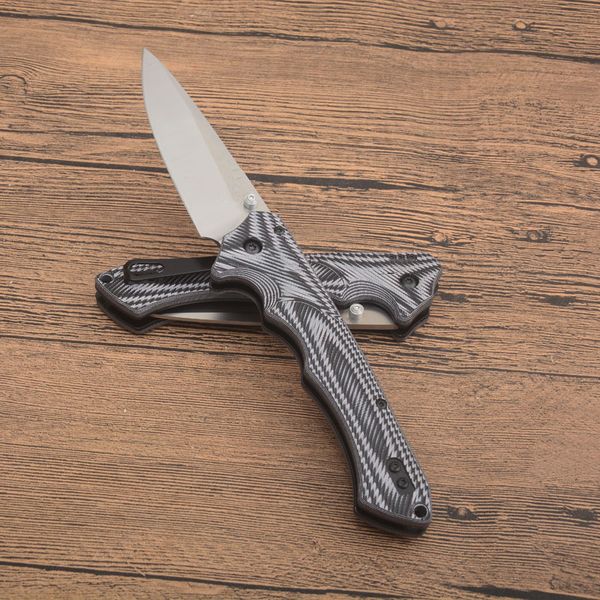 Nova bm1401 faca dobrável d2 lâmina de cetim g10 lidar com mini rukus edc bolso pasta facas acampamento ao ar livre caminhadas sobrevivência engrenagem