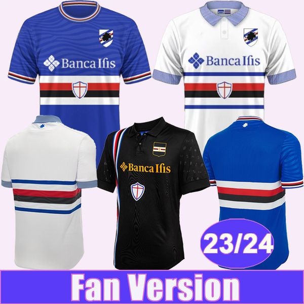 23 24 Sampdoria Mens Futebol Jerseys COLLEY BERESZYNSKI QUAGLIARELLA GABBIADINI Home Away 3ª Manga Curta Camisas de Futebol Uniformes