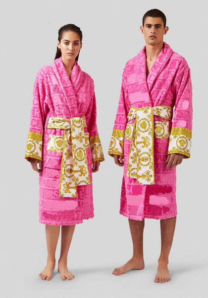 Velvet Batrobe Robe Tasarımcıları Barok Moda Pijamalar Erkek Kadınları Mektup Jakard Baskı Barocco Baskı Kılı