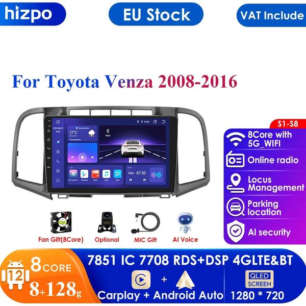 Toyota Venza için 4G-LTE QLED DSP Android 12 Otomobil Radyosu 2008-2016 Autoradio Multimedya Video Oyuncu Otomatik Stereo Navi GPS Kafa Ünitesi