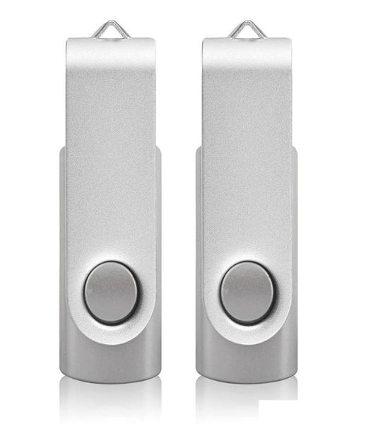 Prata 32gb usb 20 flash drives rotativos giratórios pendrives 16gb dobrável memória vara para computador portátil macbook tablet5618119