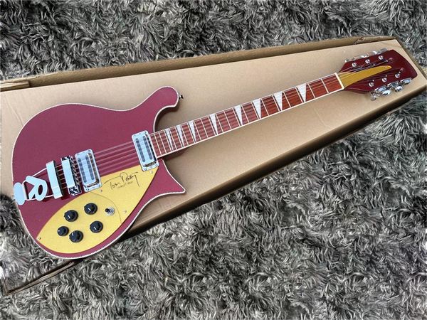 Heißer Verkauf, gute Qualität, hochwertige 660-E-Gitarre, 12 Saiten, Metall-Griffbrett aus rotem Palisander, R-Brücke – Musikinstrumente