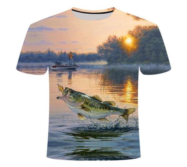 Men039s TShirts Lustige Geburtstagsgeschenke Geschenk für Vater Fishinger TShirt 3D MEER Thunfisch Bedrucktes T-Shirt Männer Fischer Witz 3020522