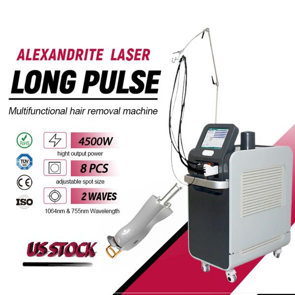 Alexandrit-Langpuls-ND-YAG-Laser 1064 nm Lasermaschine Alexandrit-Laser-Haarentfernung Maximaler Gerätefabrikpreis FDA-Zertifizierung