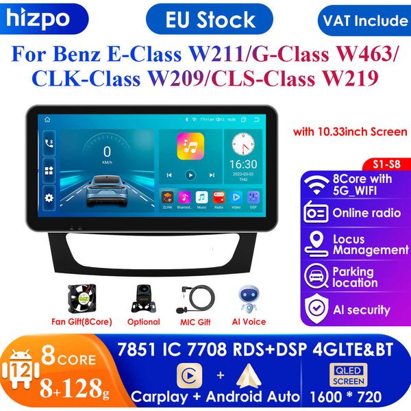 10.33 2din Android Schermo Intelligente per Mercedes Benz Classe E W211 W463 2005 W219 Carplay 4G Autoradio Lettore Video multimediale