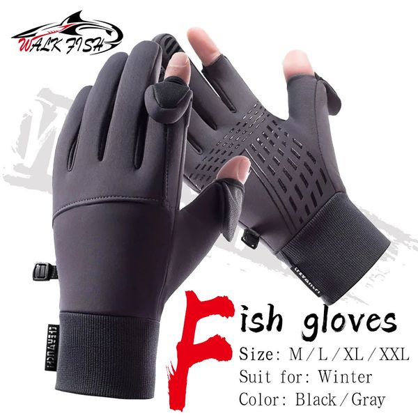 WALK FISH Guanti da pesca invernali Idrorepellenti Corsa e guida Antiscivolo Freddo Touchscreen Guanti da ciclismo caldi da uomo 231228