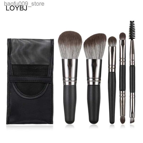 Pennelli per trucco LOYBJ 5 pezzi Mini pennelli per trucco Set Fondotinta in polvere Blush Evidenziatore Contorno Ombretto Sopracciglio Ciglia Pennello cosmetico portatile Q231229