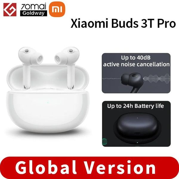 Versione globale auricolari Xiaomi Buds 3t Pro Wireless Aurnello Riduzione del rumore attivo Bluetooth TWS Mi True Earbuds Buds 3 Pro Cuffia