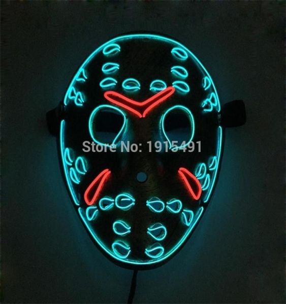 Venerdì 13 Il capitolo finale Led Light Up Figure Mask Music Active EL Fluorescent Horror Mask Hockey Party Lights T2009079229754