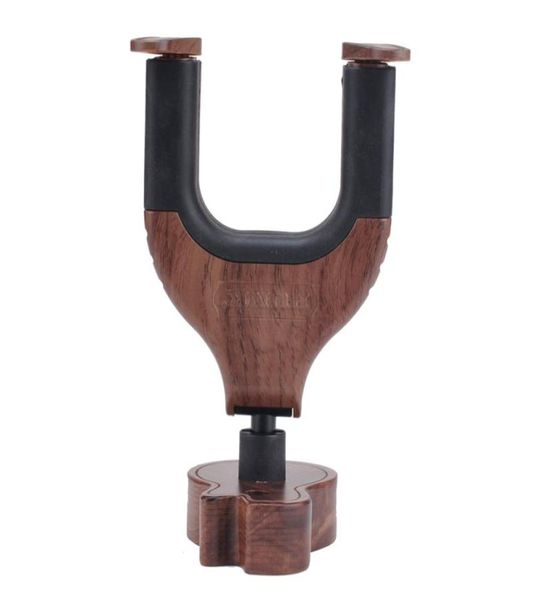 Base in legno duro a forma di chitarra Gancio per chitarra Supporto per montaggio a parete in noce nera per chitarra elettrica classica acustica Basso4337700