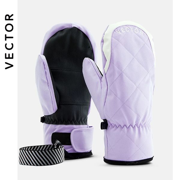 Extra grosso feminino 2in1 luvas de esqui snowboard homens neve inverno esporte quente à prova dwindproof água à prova de vento esqui falso couro plam 231228