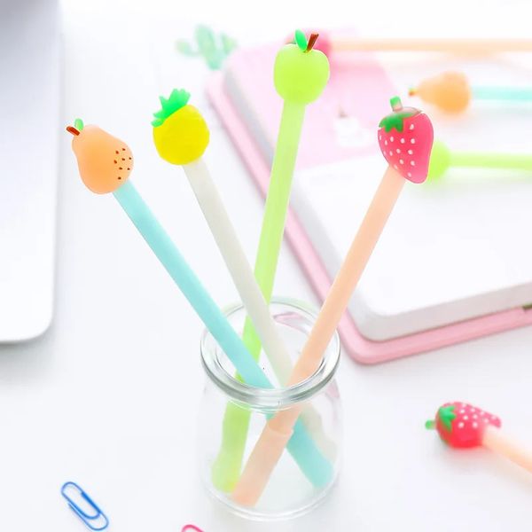 40 pezzi Penna gel per frutta fresca colorata caramella Corea penna creativa per studenti ad acqua frutta stazionaria per materiale scolastico kawaii 231229