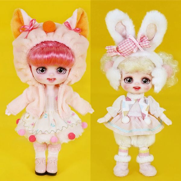 18 Ob11 Bambole Cosplay Cute Animal Dress Up 6 pollici BJD Doll Trucco FAI DA TE Giocattolo a sorpresa Obitsu Regalo di Natale per le ragazze 231229