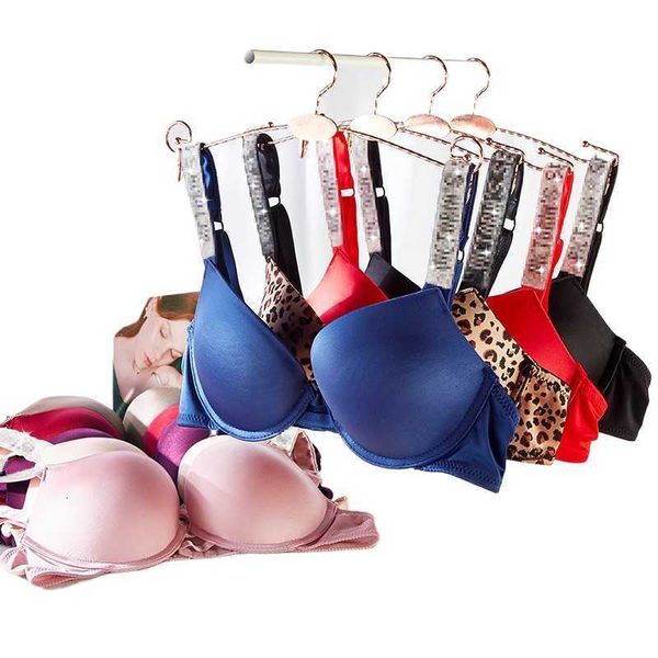 BHs Sets VS Strass Unterwäsche Frauen Set Marke Design Sexy Dessous Set Nahtlose Push UP Slips BH Sets Plus Größe Rot rosa BH Y0911 0GVM