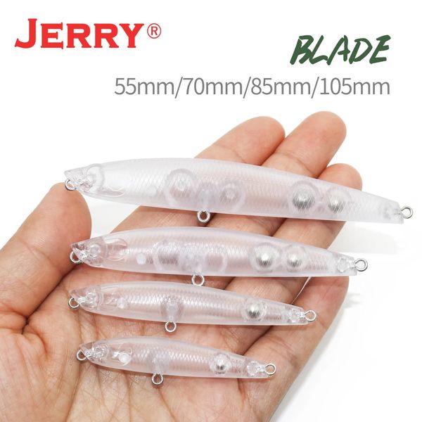 Jerry Blade Boş Vücut Boyasız Yüzen Yüzen Topsu Ultralight Sert Yemler 10 PCS Kalem Plastik Balıkçılık Takımı 231229